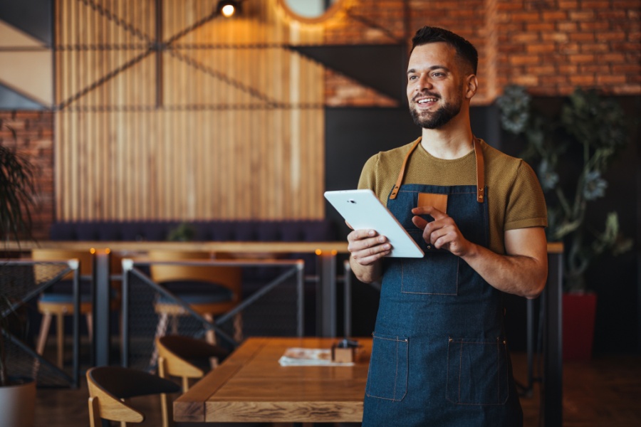Waiter in restaurant
